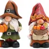 Temporada de Cosecha de Otoño Transfronteriza Adornos de Gnomo de Madera Calabaza Maíz Manzana Decoración de Mesa de Acción de Gracias Adornos