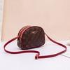 Bolso con Cremallera Doble Estampado de Moda 2026 Nuevo Color Block Retro Celebridad de Internet Japonés y Coreano Bolso Tipo Concha Bolso Pequeño Casual de Hombro Cruzado