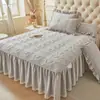 Saia de cama acolchoada Classe A, peça única, novo modelo 2025, cobrindo a barra inferior, capa de cama acolchoada de soja, capa de cama à prova de poeira