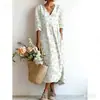 Vestido de Manga Larga con Escote en V y Estampado Floral Estilo Transfronterizo Nuevo 2026 Vestido Elegante de Manga Larga con Escote en V Estampado 3D