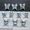Contas Espaçadoras de Borboleta Multicor com Strass de Diamante de Quatro Furos para Pulseira Colar Corrente de Celular Artesanal DIY Joias Acessórios de Liga