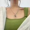 Colar de prata esterlina 925 coreano Dongdaemun Cyber celebridade asas de anjo menina abelha corrente de clavícula feminina suéter curto