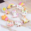 Accesorios de resina unicornio arcoíris galleta pinza para el pelo diy resina pequeños accesorios hechos a mano joyería diy accesorios de pegamento en crema