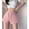 Shorts esportivos casuais femininos Spice Girls Outerwear com calças triplas forradas Micro calças largas cintura alta corrida calças quentes calças de praia