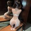 Ropa Íntima Sexy Divertida de Noche, Push-Up con Aro para Pecho Pequeño, Talla Grande con Abertura Transparente Pijama de Una Pieza, Estilo Nuevo, No Necesita Quitarse en la Cama H340