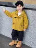 Q073 Cortavientos de Otoño para Niños, Chaqueta con Capucha a Prueba de Viento para Exteriores, Nuevo Abrigo Elegante para Niños de Primavera y Otoño