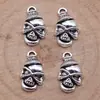 16x 9mm 1g plata antigua DIY vintage aleación de zinc accesorios de joyería Colgante de calavera de mezclilla