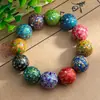 Pulsera Grande de Laca con Múltiples Cuentas, Cuentas Sueltas de Laca Negra Dorada Ópalo, Cuentas de Oración, Joyería de Pulsera Iridiscente para Hombres y Mujeres, Regalo al por Mayor