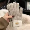 Luvas Quentes de Tricô para Outono e Inverno Compatíveis com Tela de Toque, Luvas de Ciclismo Espessas de Dedo Inteiro com Forro de Lã, Feitas Sob Medida por Fabricantes para Proteção contra o Frio do Nordeste