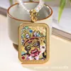 Nuevo Collar Estilo Chino con un Fresco Colgante de Ágata Blanca, Cordón para Colgante de Jade Thangka Tejido a Mano, Cadena de Cuentas con Cierre Universal