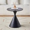 Mesa de centro sólida estilo crema para uso doméstico, sala de estar minimalista, apartamento pequeño, diseño moderno simple, mesa auxiliar redonda móvil