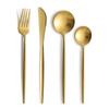 Conjunto de talheres de aço inoxidável 304 português espesso para uso transfronteiriço, faca, garfo, colher para comida ocidental, colher de sobremesa, garfo de sobremesa, faca de bife