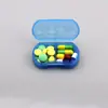 Mini Portátil 2 Relojes Linda Caja Pequeña de Medicamentos Caja de Almacenamiento Sub-Empaque Caja Transparente de Plástico Logo Imprimible