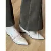 Zapatos de mujer Chuyuji estilo francés de punta plateada, elegantes, con plataforma interior para aumentar altura, Mary Jane de corte bajo, tacón alto versátil