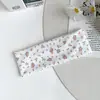 Faixa de Cabeça Larga Estilo Coreano Ins Laranja Claro com Estampa Floral Listrada, Estilo Suave, Alta Elasticidade, Faixa de Cabelo Macia e Antiderrapante
