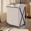 Cesta de lavandería sucia estilo japonés con tapa, gran capacidad, cesta de lavandería plegable, cesta de almacenamiento de ropa sucia para baño