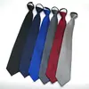 Corbata con cremallera para hombre Vestir Negocios Nudo sin nudos Azul Rayas Fácil de tirar Trabajo Ropa de trabajo Ancho