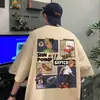 Camiseta Masculina de Manga Curta Pesada 200g, Estilo Fino de Verão, Caimento Solto, Algodão Puro, Manga Meia-Manga, Moda Tendência Estilo Americano