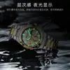 Relógio Masculino CHENXI Multifuncional com Calendário, Fase da Lua, Cronógrafo, Pulseira de Aço, Luminoso, À Prova d'Água, Transmissão ao Vivo