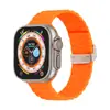 Adequado para Pulseiras de Apple Watch Watch S1-S10 Geração Fivela Ondulada Imitação de Aço Pulseira de Silicone Se Ultra Universal