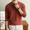 Moletom Masculino Lã Seda Estilo Old Money 2026 Outono Inverno Novo Macio Confortável Quente Camada Interna Camada Base Masculino