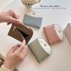 Nuevo Mini Monedero Semirredondo para Mujer INS Color Sólido Combinación de Colores Gran Capacidad Simple Moda Billetera para Mujer