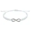 Joyería para pareja popular europea y americana, pulsera de la suerte tejida a mano, pulsera ajustable en blanco y negro