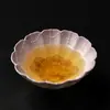 Cortina de Cuentas Púrpura Degradado Pintada a Mano Borde de Flor de Cerámica Rosa Taza Maestra, Taza de Té para Dama de Alto Valor Estético, Juego de Té Kung Fu