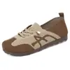 Zapatos Casuales Ligeros de Tela Tejida Suave de Suela Suave para Mujer, Estilo Primavera Transfronterizo, TEMU, con Cordones, Moda, Zapatos Estilo Forrest Gump, Retro, Zapatos de Entrenamiento Alemanes