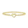 Onda de Productos Nuevos Más Vendidos Transfronterizos Pulsera de Perlas Doradas y Plateadas Geométricas Ola Moda Joyería Regalo