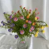 Nuevo Producto Césped Acuático Artificial de 5 Picos Girasol Arreglo Floral de Boda Accesorios Fila de Flores de Plástico Decoración de Boda Fabricante de Flores Venta al por Mayor