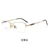 Marco de gafas cuadrado de medio aro fresco Marco de gafas de titanio puro de alta calidad de aro completo Marco de gafas de sándalo exquisito para negocios al por mayor 58018