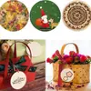 10 peças de madeira crua redonda com furo etiqueta DIY madeira em branco Listagem de Natal festa decorações de casa