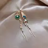 Brincos de Concha de Sereia, Estilo Longo Elegante, Brincos de Franja com Tema Oceânico de Nicho, Brincos Frescos e Modernos, Brincos Exquisitos de Celebridade da Internet