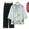 Nueva ropa de verano estilo abuela china, nueva vestimenta de verano para mujeres mayores, blusa elegante estilo nacional para mamá, camisa para personas mayores