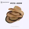 Sombrero de Vaquero Occidental, Estilo Étnico Retro, Sombrero de Jazz Transfronterizo Europeo y Americano, Sombrero de Paja de Verano con Protección Solar
