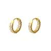 Pendientes de Aro de Acero Inoxidable 316 con Circonita de Venta Caliente Transfronteriza para Mujer, Oro de 18K que No se Desvanece, Lujo Ligero, Pendientes Elegantes y de Alta Gama
