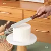 Ferramentas de Confeitaria 15cm 20cm 25cm Cabo de Madeira Aço Inoxidável Curvo Espátula para Manteiga Raspador de Bolo Faca de Beijo Faca de Decoração