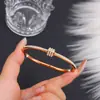 Pulsera de acero inoxidable 304 que no se decolora, superventas transfronterizo, moderna y versátil, pulsera para mujer incrustada de diamantes, oro de 18k al vacío
