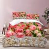 Textil Hogar Personalizado Transfronterizo Serie Floral de Tres Piezas Funda Nórdica 3D Comercio Exterior Ropa de Cama Impresión Digital