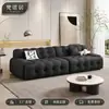 Sofá de tela minimalista italiano, sofá de diseñador moderno y simple para sala de estar de apartamento pequeño, sofá de líneas rectas, sofá para sala de estar