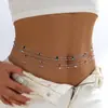 Cadena Delgada Sexy Simple de una Sola Capa Moda para Disparos Callejeros Cadena para el Cuerpo Transfronteriza Europea y Americana Cristal de Imitación de Moda Cadena para la Cintura de las Spice Girls para Mujer