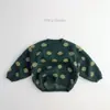 Cor linda e estilo versátil~ Suéter infantil outono e inverno versão coreana estampa de bolinhas para meninos e meninas moda retrô pulôver malha