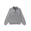 Sudadera vintage lavada transfronteriza de 320 g, hilo doble de algodón puro, hombros caídos, sudadera retro unisex con media cremallera para otoño e invierno, marca de moda