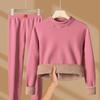 [Terciopelo de camello grueso] conjunto de ropa interior térmica de otoño e invierno de cuello medio alto para hombre y mujer, afelpado y grueso, resistente al frío, ropa de otoño, pantalones largos