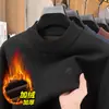 25 Suéter Grueso de Punto Jacquard con Forro Polar de Cuello Alto para Hombre Otoño/Invierno, Casual, Cálido, Agradable al Tacto, Camiseta Base al por Mayor