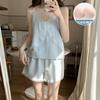 Pijama de Verano para Niña con Tirantes y Almohadillas en el Pecho, No Necesita Usar Sujetador, Estilo Japonés Lindo, Se Puede Usar Afuera, Traje para Estar en Casa