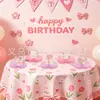 Banderola Rosa con Lazo de Rosa Transfronteriza Set de Decoración de Mesa para Fiesta de Niña Cumpleaños