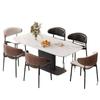 Silla de Comedor Eames Estilo Normcore Italiano, Lujo Ligero y Gama Alta, Mesa y Sillas de Comedor para el Hogar Estilo Antiguo, Silla con Respaldo de Madera Maciza y Asiento de Cuero