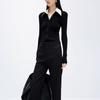 Suéter Cardigan de Malha com Gola Lapela de Botão Único para Mulheres 25 Outono Novo Slim Slim Jaqueta Top de Manga Longa